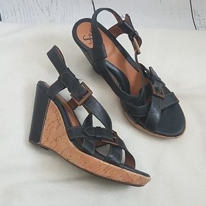 Sofft cork wedges buckle strap 8.5